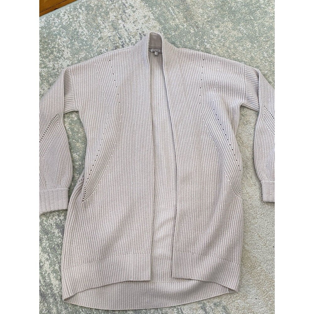 Athleta Sz S White Knit Wool Cashmere Blend Long Sleeve Open Cocoon Cardigan